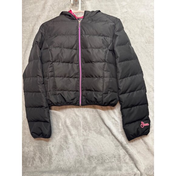 Guess Womens Medium coat Black Hooded Puffer Pink Lining Down/Feather Blend - Picture 11 of 16